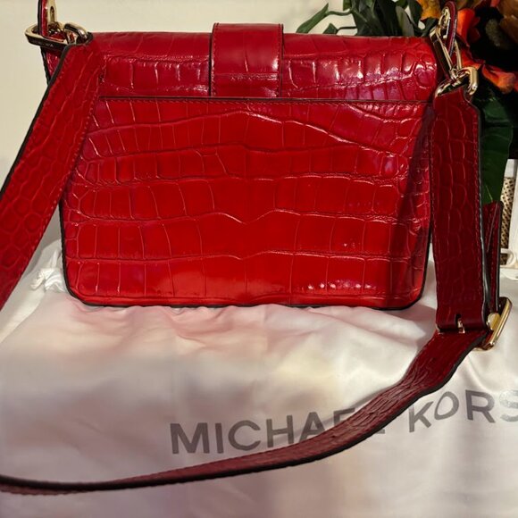 Rare Michael Kors Red Leather Handbag with matching wallet and a dust bag - Picture 3 of 16